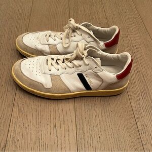 REDONE 80S BASKETBALL PERFORATED LEATHER AND SUEDE
SNEAKERS IN WHITE/BEIGE
